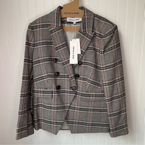 Veronica Beard Plaid Miller Dickey Jacket Black Multi